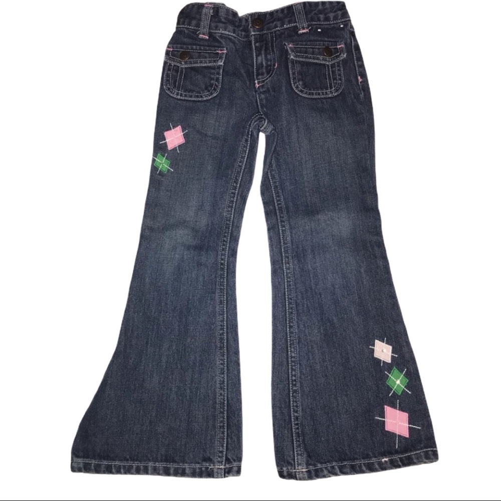 Gymboree denim jeans size 5 Girl’s Rule argyle